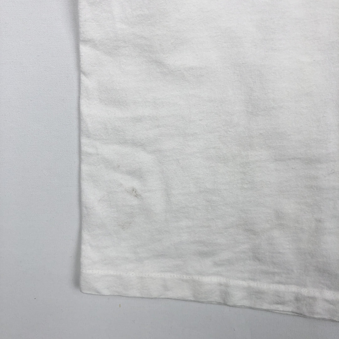 Delta Print T-Shirt, Made in USA, Men's Size XL (approx.) cotton white type Vintage Second Hand