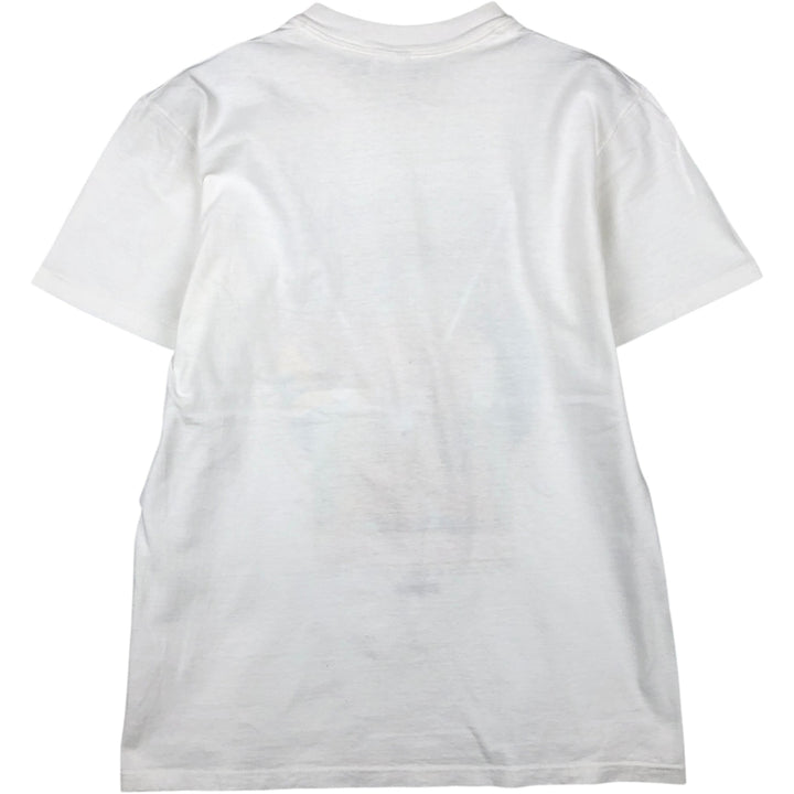 80'S Stedman Jansport Print T-Shirt, Made in USA, Men's Size M (Equivalent), Vintage cotton white type Vintage Second Hand
