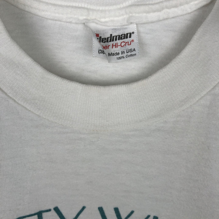 80'S Stedman Jansport Print T-Shirt, Made in USA, Men's Size M (Equivalent), Vintage cotton white type Vintage Second Hand