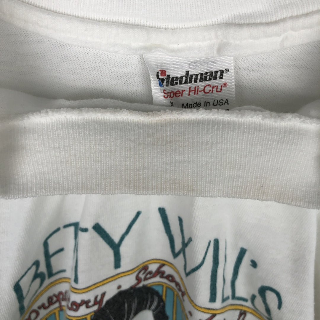 80'S Stedman Jansport Print T-Shirt, Made in USA, Men's Size M (Equivalent), Vintage cotton white type Vintage Second Hand