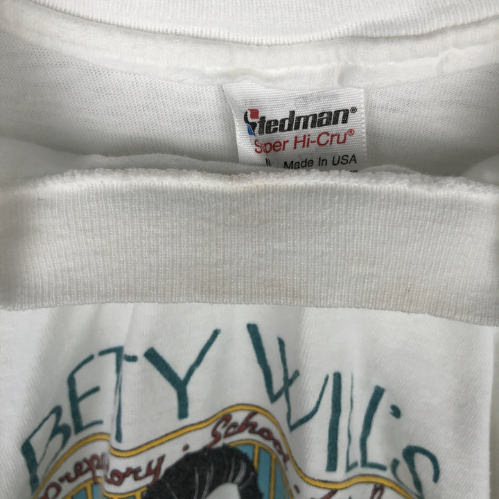 80'S Stedman Jansport Print T-Shirt, Made in USA, Men's Size M (Equivalent), Vintage cotton white type Vintage Second Hand