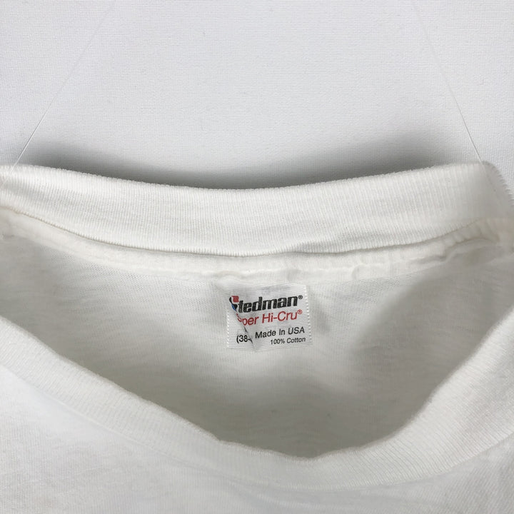 80'S Stedman Jansport Print T-Shirt, Made in USA, Men's Size M (Equivalent), Vintage cotton white type Vintage Second Hand