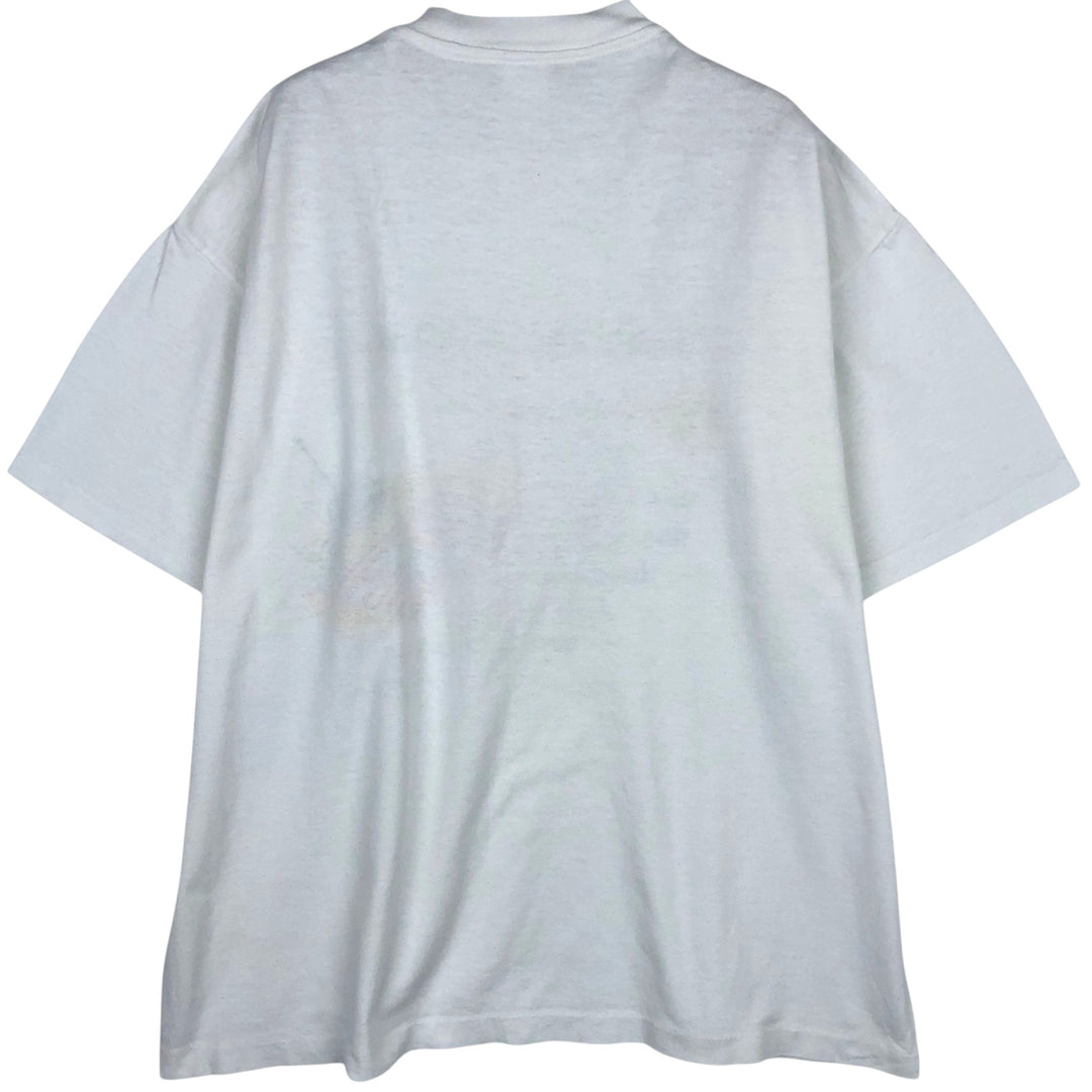 ~90'S SHOEBOX GREETINGS Message Print T-Shirt, Men's Size L (Equivalent), Vintage unclear white type Vintage Second Hand