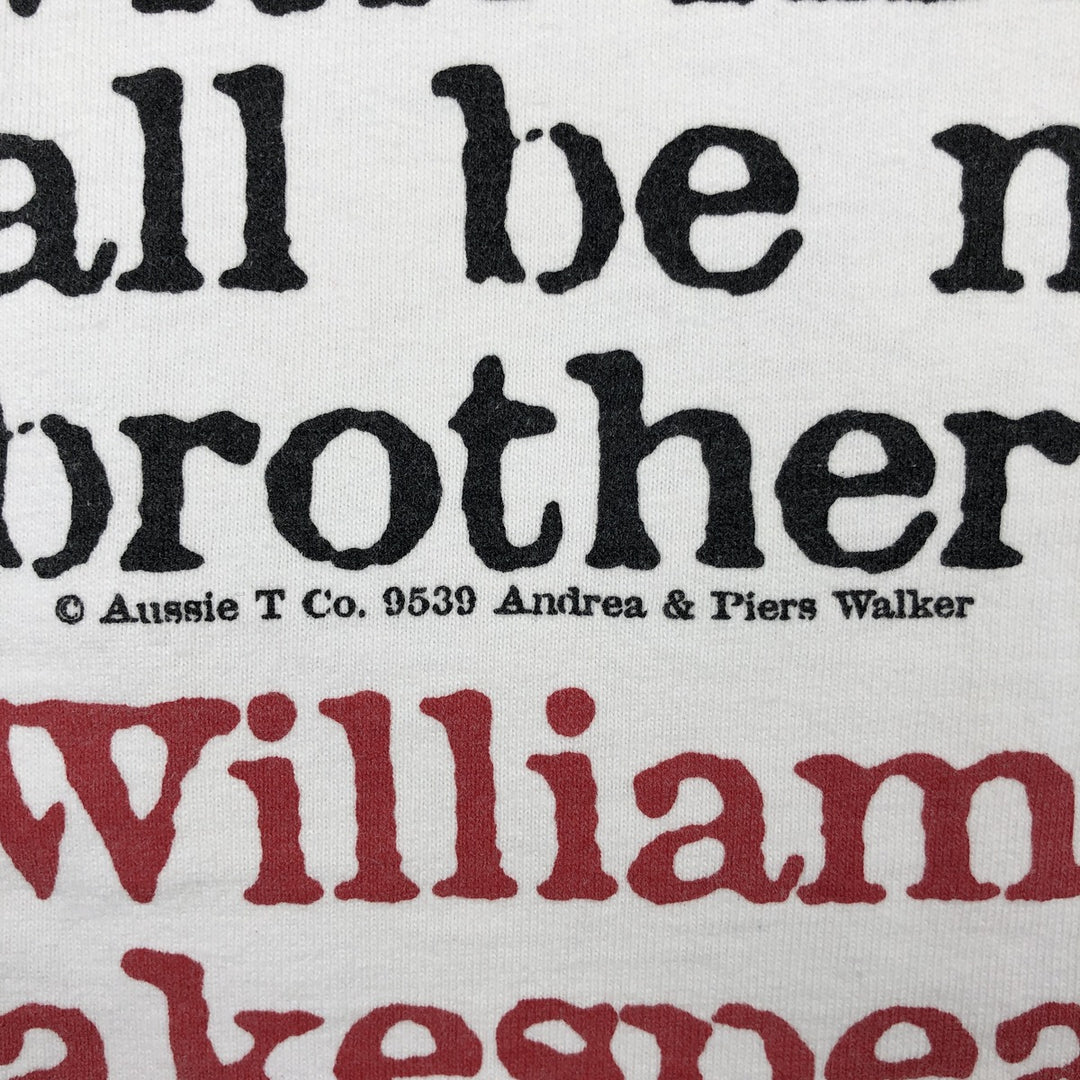 90'S The Aussie T Company Message Print T-Shirt, Made in USA, Men's XL equivalent, Vintage cotton white type Vintage Second Hand
