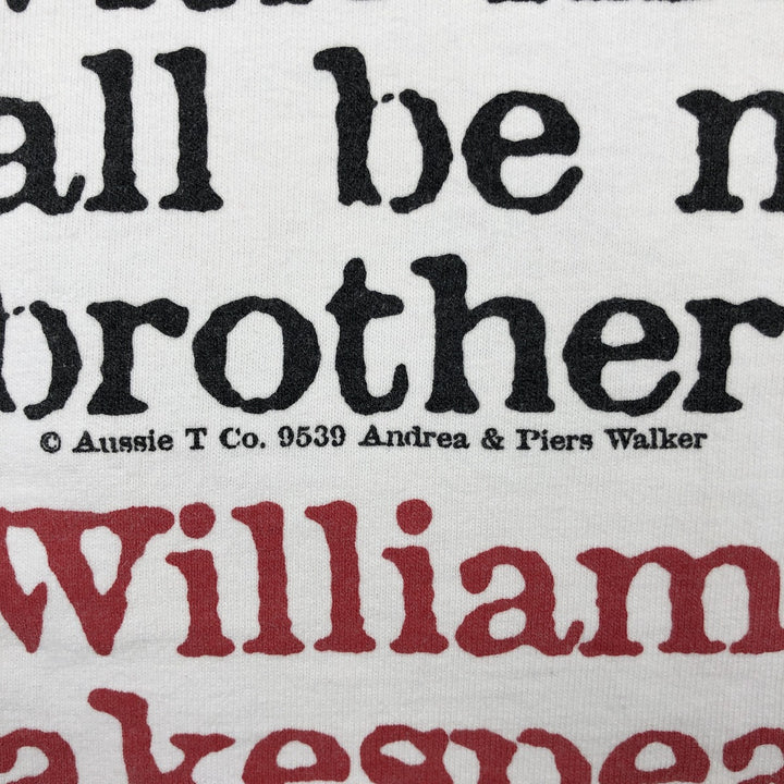 90'S The Aussie T Company Message Print T-Shirt, Made in USA, Men's XL equivalent, Vintage cotton white type Vintage Second Hand