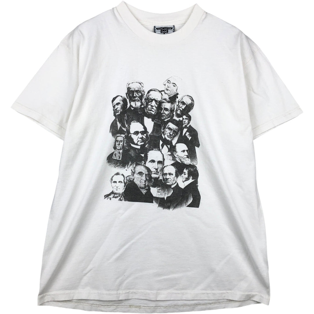 90'S Lee T-shirt, Made in USA, Men's Size L (approx.), Vintage cotton white type Vintage Second Hand