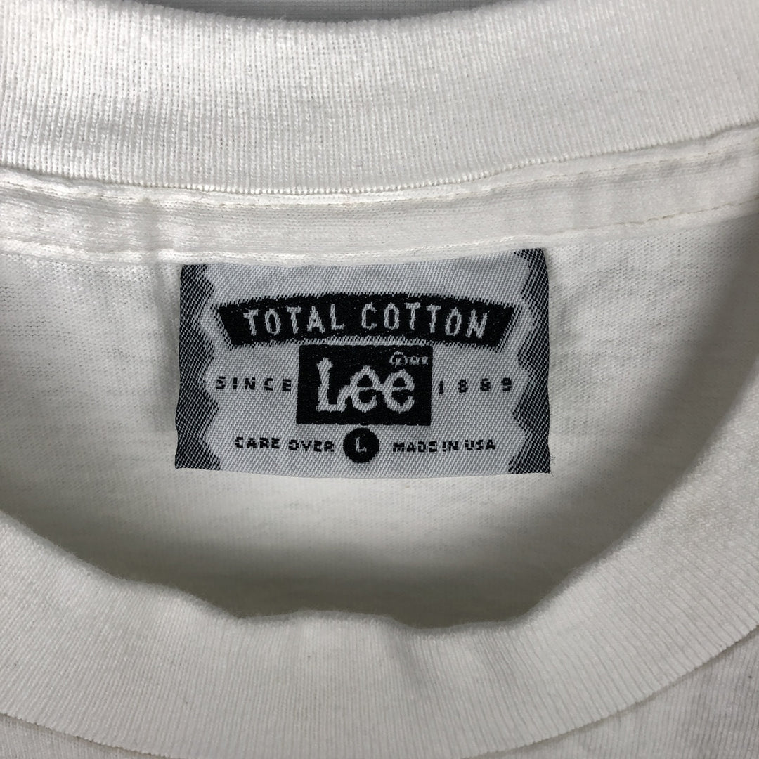 90'S Lee T-shirt, Made in USA, Men's Size L (approx.), Vintage cotton white type Vintage Second Hand