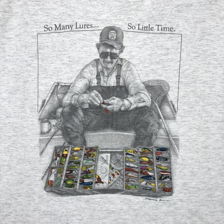 90'S ONEITA Peggy Murray Art T-Shirt, Made in USA, Men's XXL equivalent, Vintage cotton gray type Vintage Second Hand