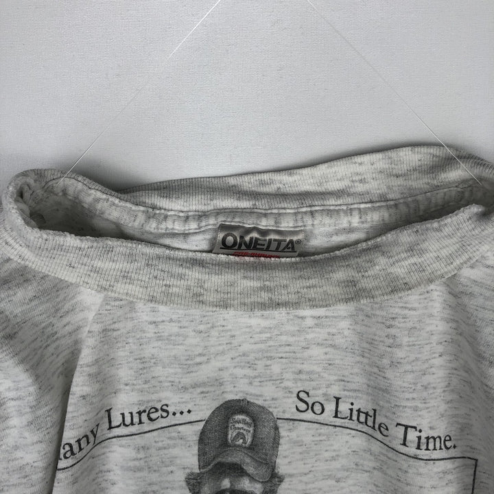 90'S ONEITA Peggy Murray Art T-Shirt, Made in USA, Men's XXL equivalent, Vintage cotton gray type Vintage Second Hand