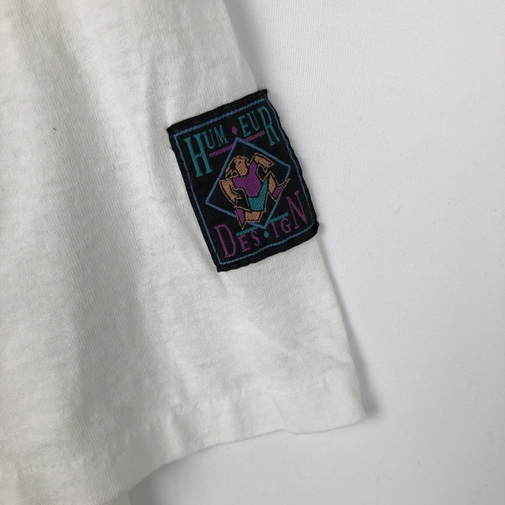 90'S HUMEUR DESIGN MEDISYS Advertising T-shirt, Men's XL equivalent, Vintage unclear white type Vintage Second Hand