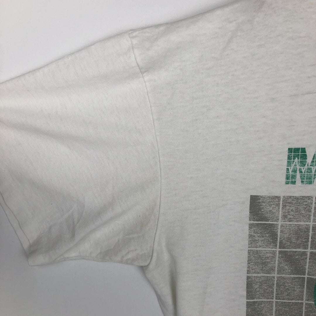 90'S HUMEUR DESIGN MEDISYS Advertising T-shirt, Men's XL equivalent, Vintage unclear white type Vintage Second Hand