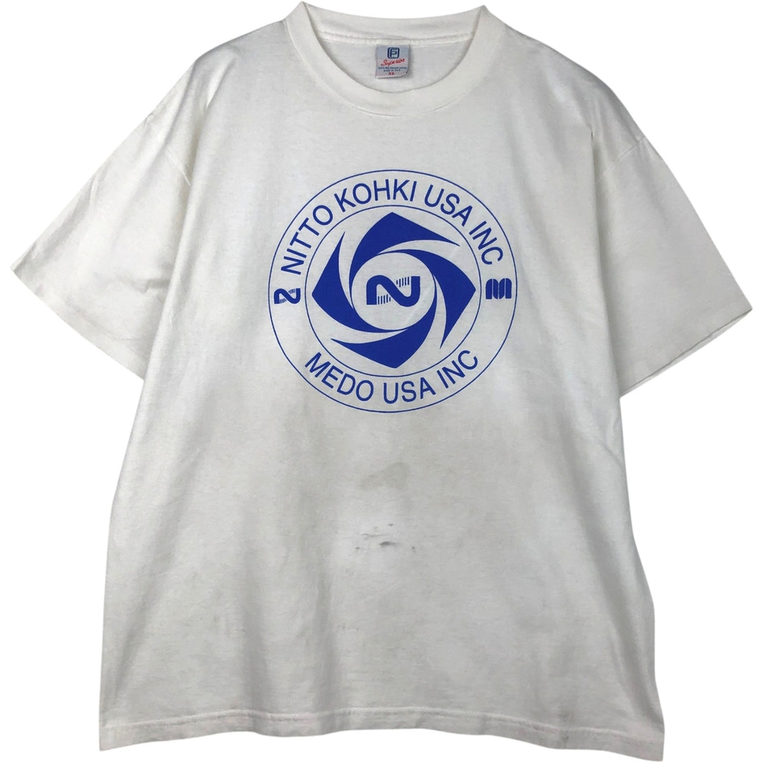 1990'S SUPERIOR NITTO KOHKI USA INC. Advertising T-shirt, Made in USA, Men's XL equivalent, Vintage. cotton white type Vintage Second Hand
