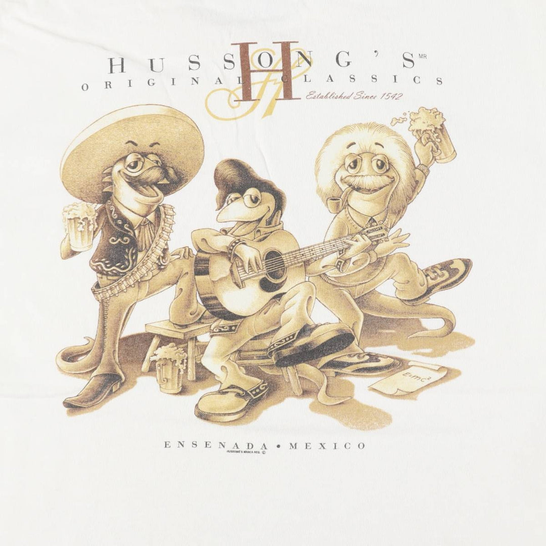2000'S ALSTYLE Hussong's Cantina parody advertising T-shirt, men's size XL equivalent. cotton white type Vintage Second Hand