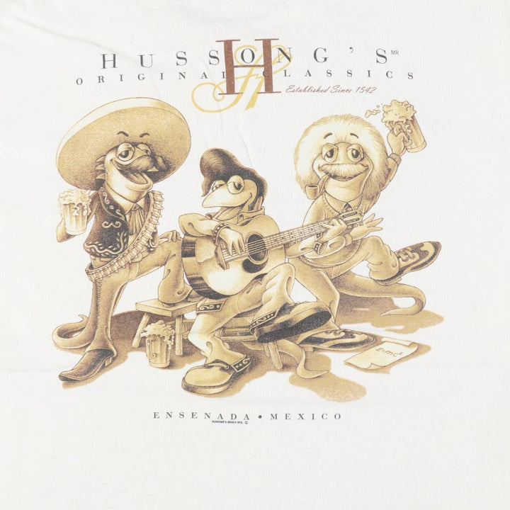2000'S ALSTYLE Hussong's Cantina parody advertising T-shirt, men's size XL equivalent. cotton white type Vintage Second Hand