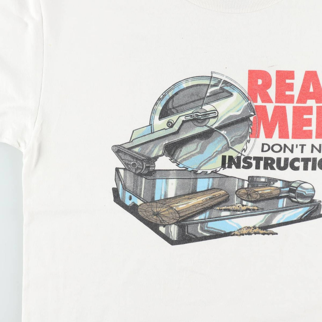 90'S Tultex Message Print T-Shirt, Men's XL, Vintage cotton white type Vintage Second Hand