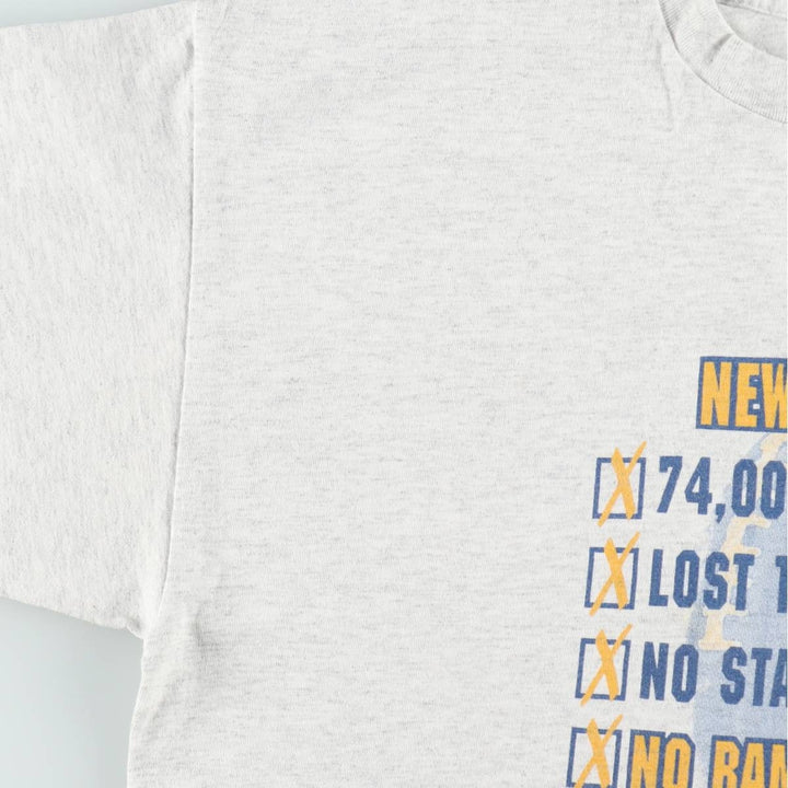 Bigger Catch Message Print T-Shirt, Made in USA, Men's Size XL (approx.) cotton gray type Vintage Second Hand