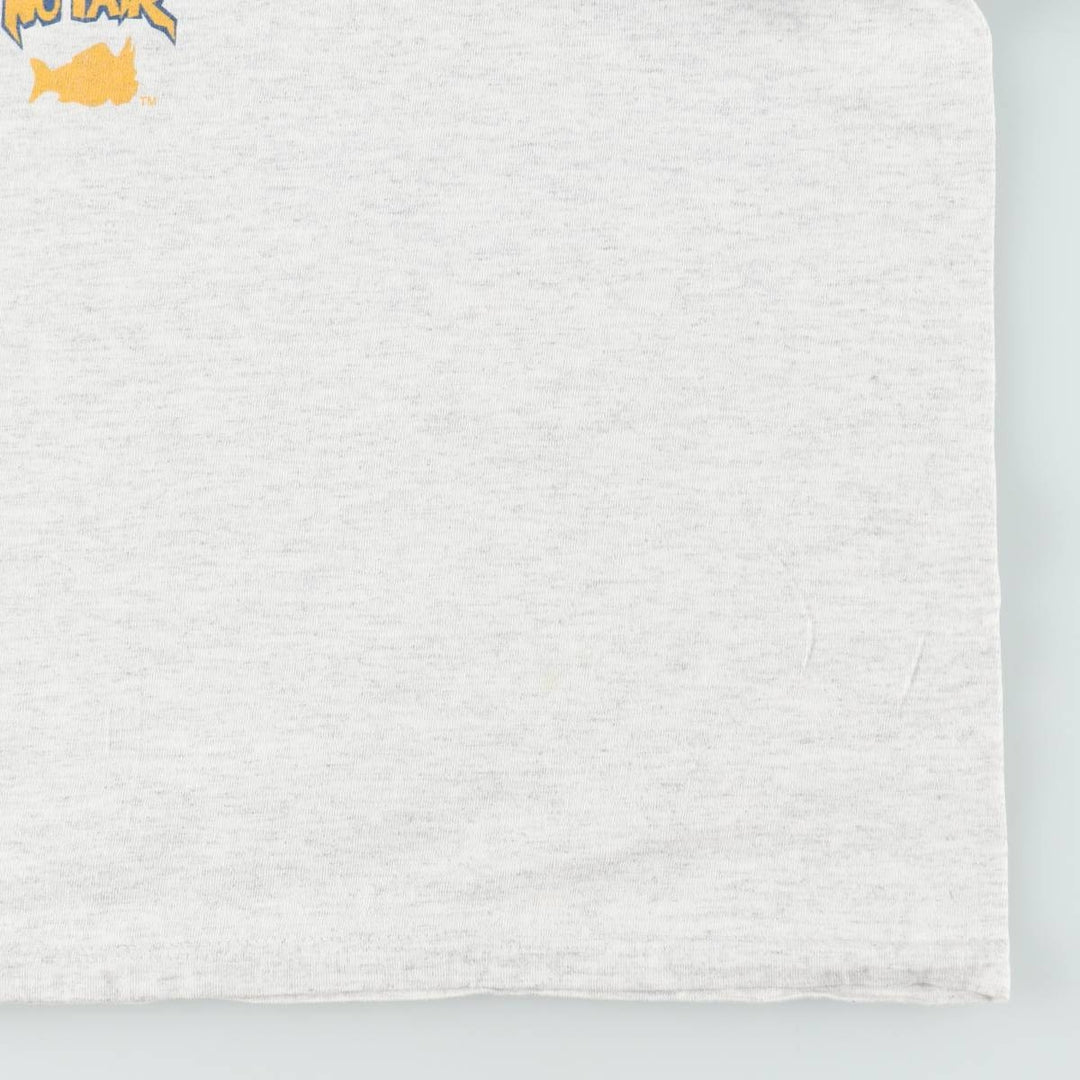 Bigger Catch Message Print T-Shirt, Made in USA, Men's Size XL (approx.) cotton gray type Vintage Second Hand