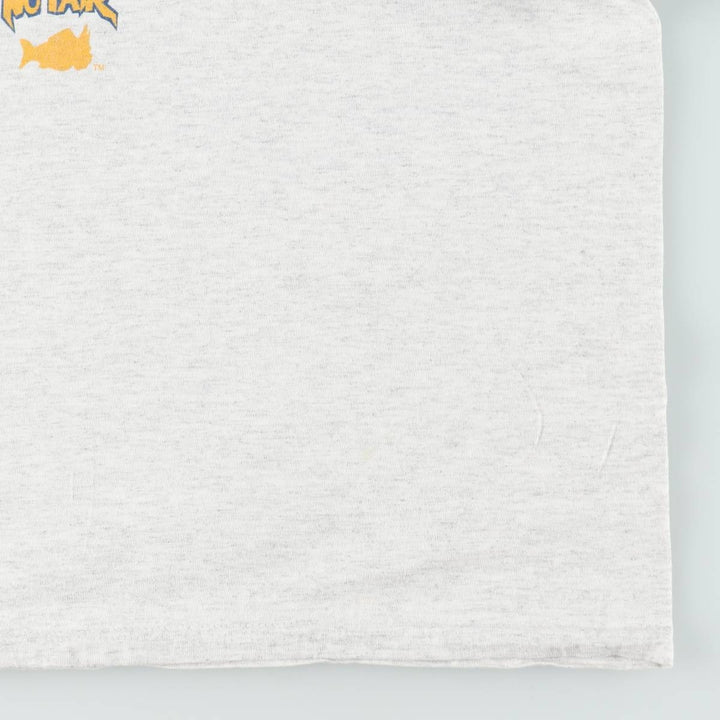 Bigger Catch Message Print T-Shirt, Made in USA, Men's Size XL (approx.) cotton gray type Vintage Second Hand