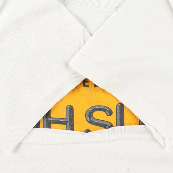 ~90'S parody print T-shirt, men's size S equivalent, vintage. unclear white type Vintage Second Hand