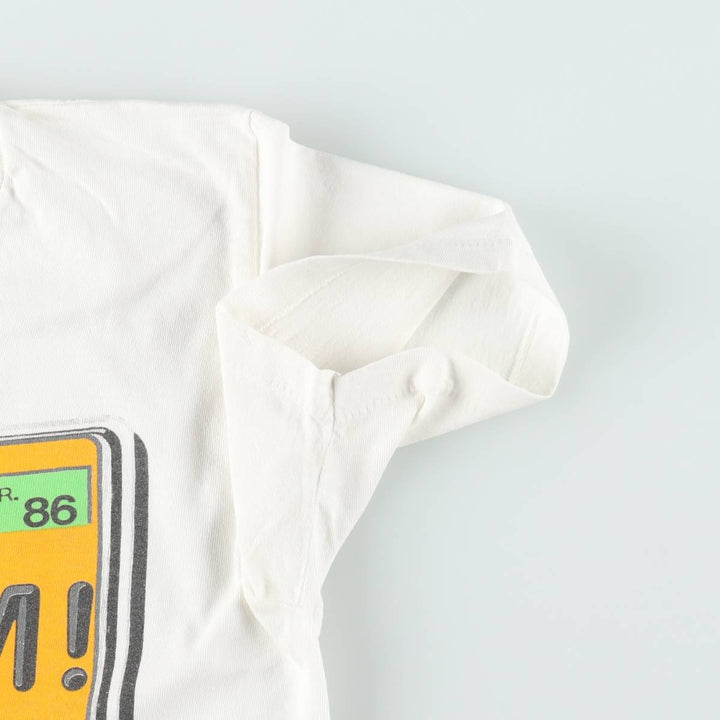 ~90'S parody print T-shirt, men's size S equivalent, vintage. unclear white type Vintage Second Hand