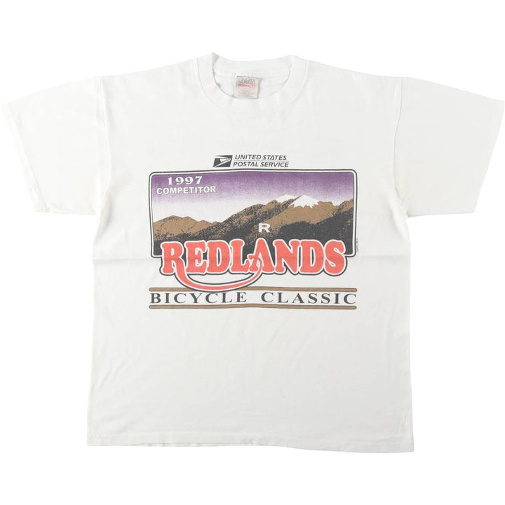 90'S ONEITA Advertising Print T-Shirt, Made in USA, Men's Size L (Equivalent), Vintage cotton white type Vintage Second Hand