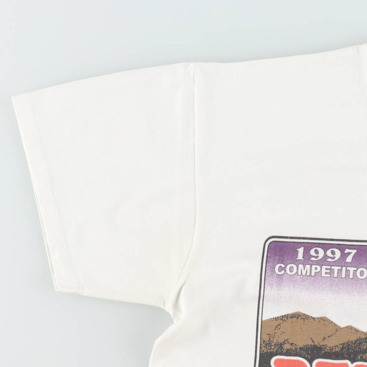 90'S ONEITA Advertising Print T-Shirt, Made in USA, Men's Size L (Equivalent), Vintage cotton white type Vintage Second Hand