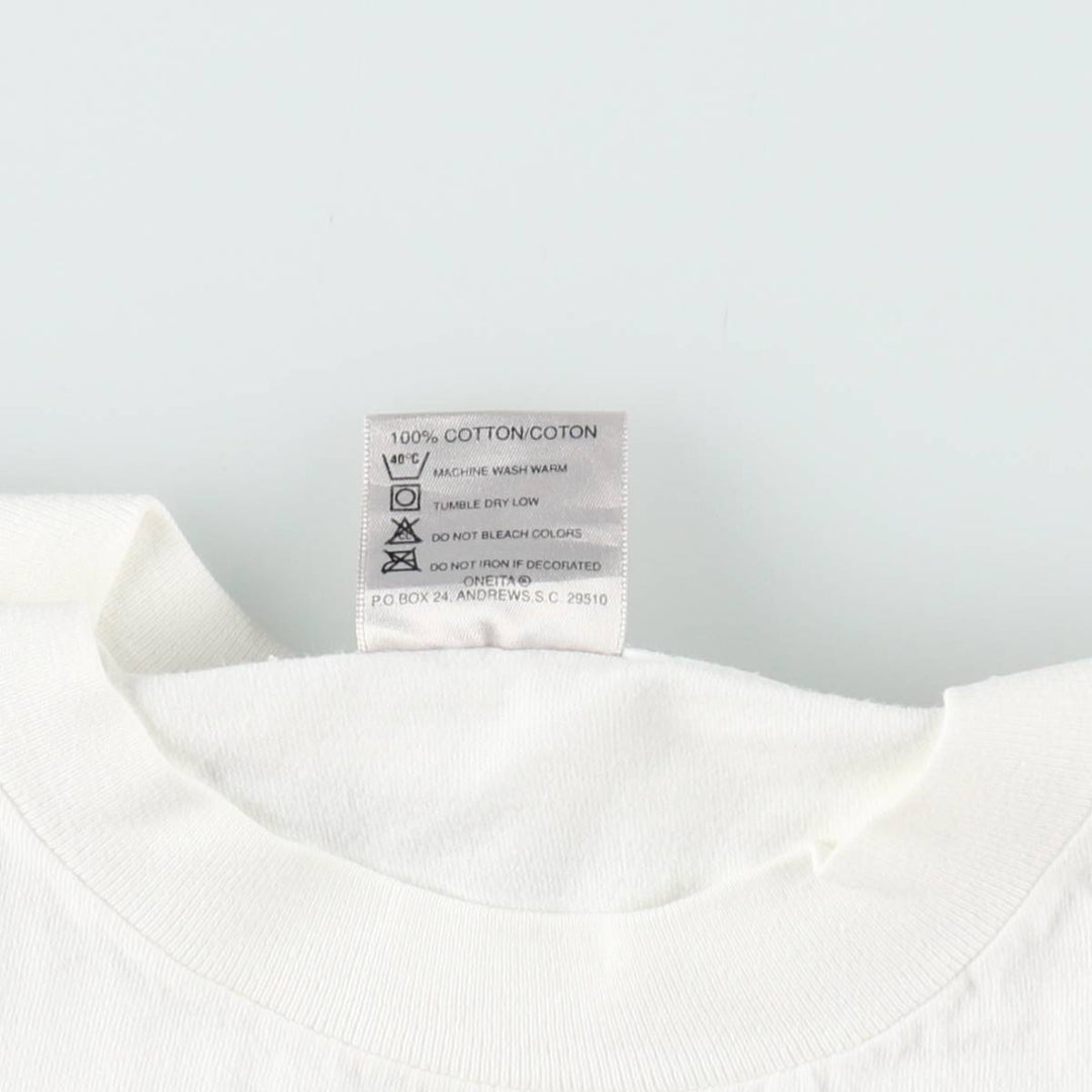 90'S ONEITA Print T-Shirt, Men's XL (approx.) cotton white type Vintage Second Hand