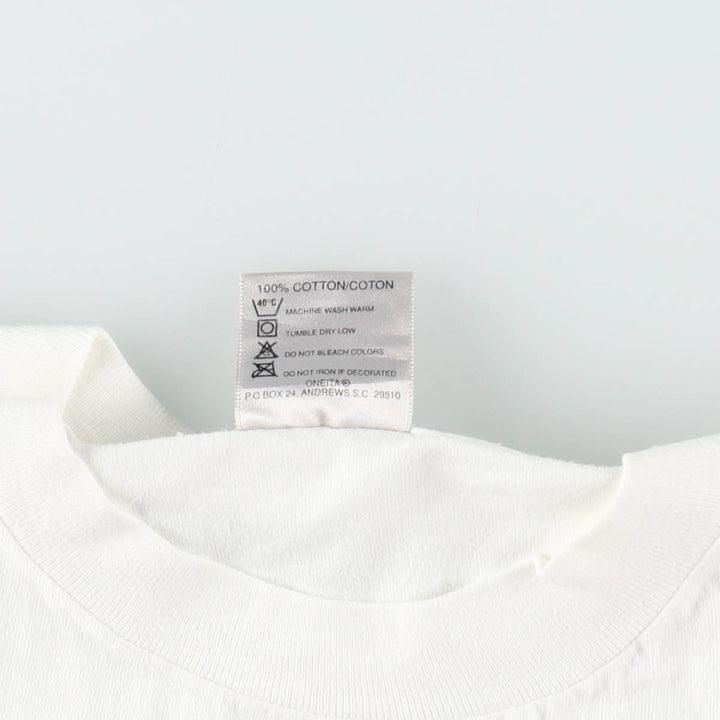 90'S ONEITA Print T-Shirt, Men's XL (approx.) cotton white type Vintage Second Hand