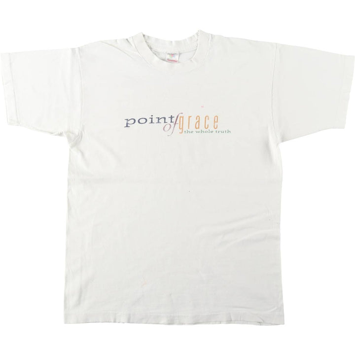 90'S Fruit of the Loom Point of Grace Band T-shirt, Made in USA, Men's Size L (approx.), Vintage cotton white type Vintage Second Hand