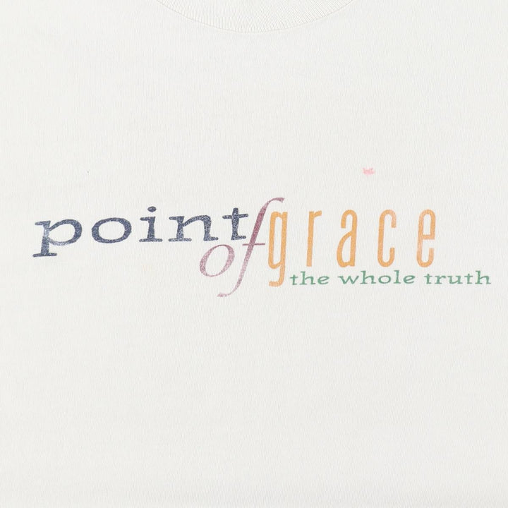 90'S Fruit of the Loom Point of Grace Band T-shirt, Made in USA, Men's Size L (approx.), Vintage cotton white type Vintage Second Hand