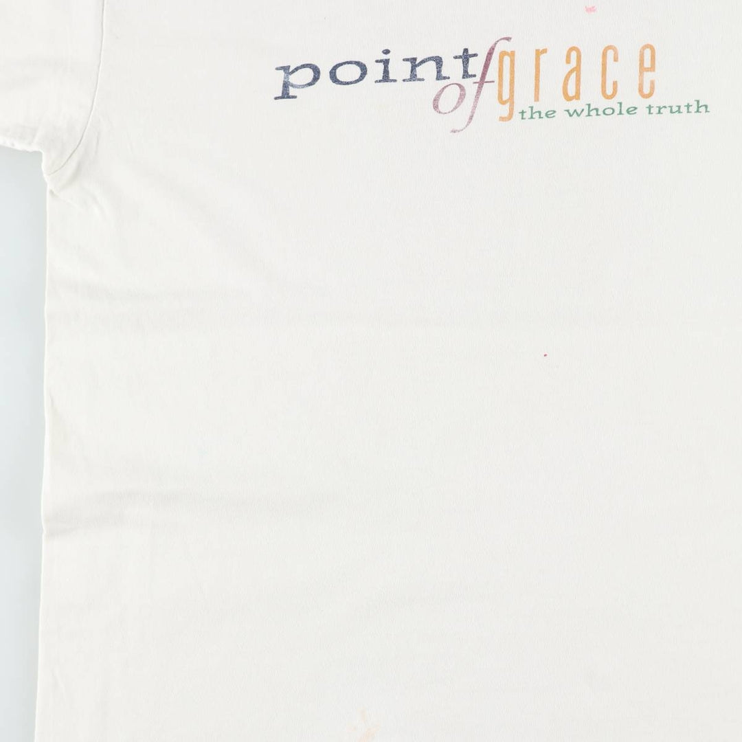 90'S Fruit of the Loom Point of Grace Band T-shirt, Made in USA, Men's Size L (approx.), Vintage cotton white type Vintage Second Hand