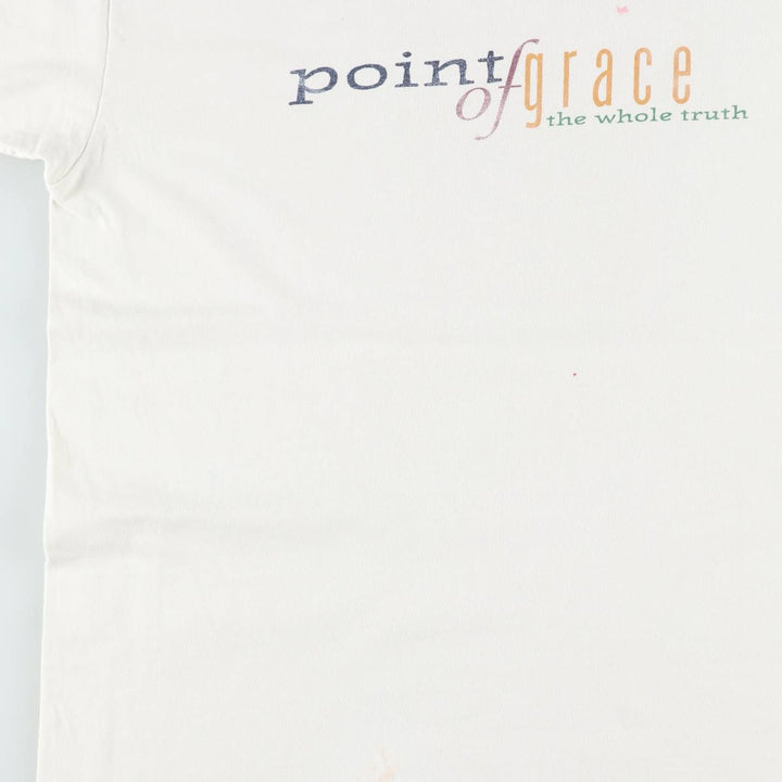 90'S Fruit of the Loom Point of Grace Band T-shirt, Made in USA, Men's Size L (approx.), Vintage cotton white type Vintage Second Hand
