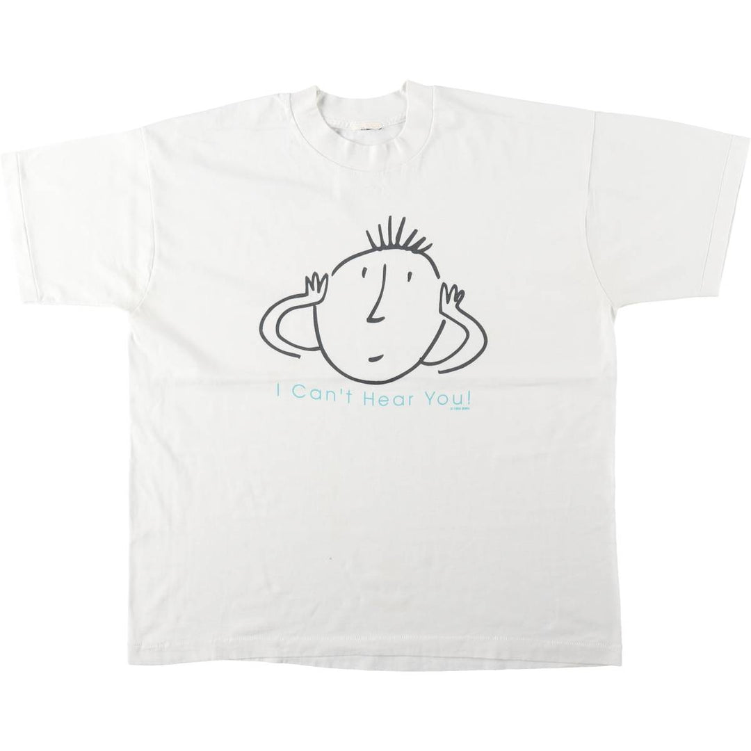 90'S Vintage Printed T-Shirt, Men's XL unclear white type Vintage Second Hand