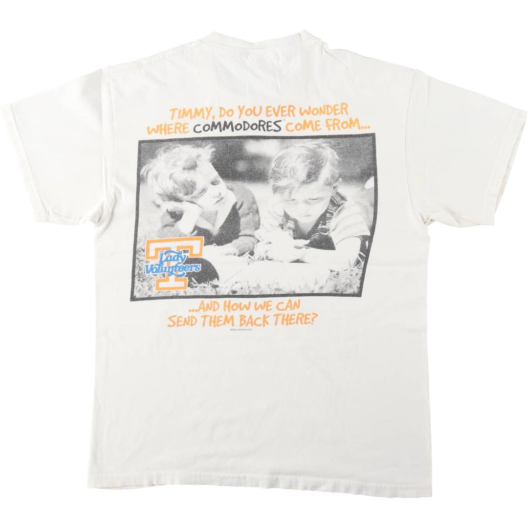 2000'S RUPPSHIRTS College T-shirt, Men's Size M (approx.) cotton white type Vintage Second Hand