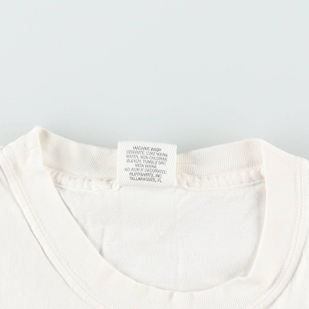 2000'S RUPPSHIRTS College T-shirt, Men's Size M (approx.) cotton white type Vintage Second Hand