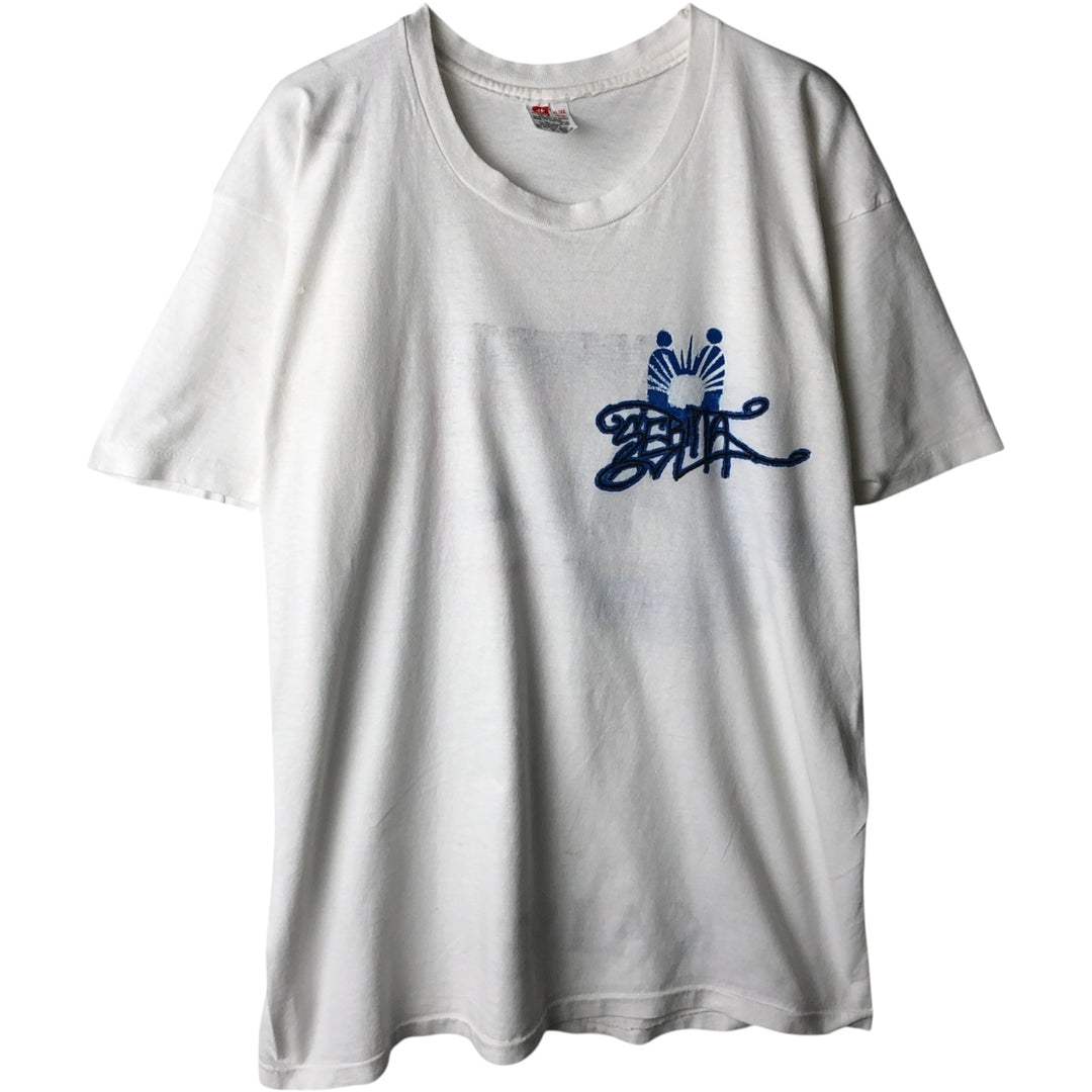 Vintage 90'S Hanes printed T-shirt, men's XL size cotton white type Vintage Second Hand