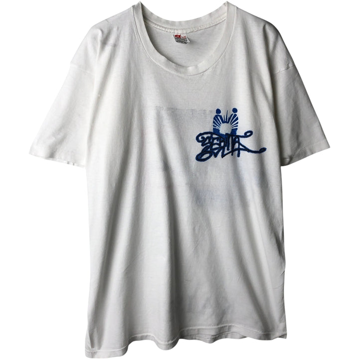 Vintage 90'S Hanes printed T-shirt, men's XL size cotton white type Vintage Second Hand