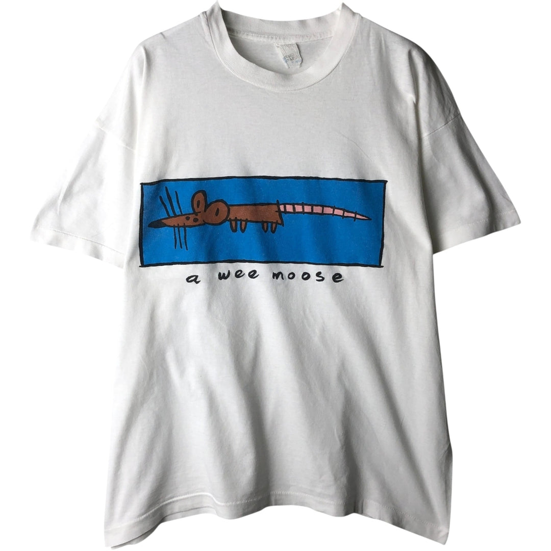 80s-90'S Screen Stars Print T-Shirt, Men's Size XL (Equivalent), Vintage unclear white type Vintage Second Hand