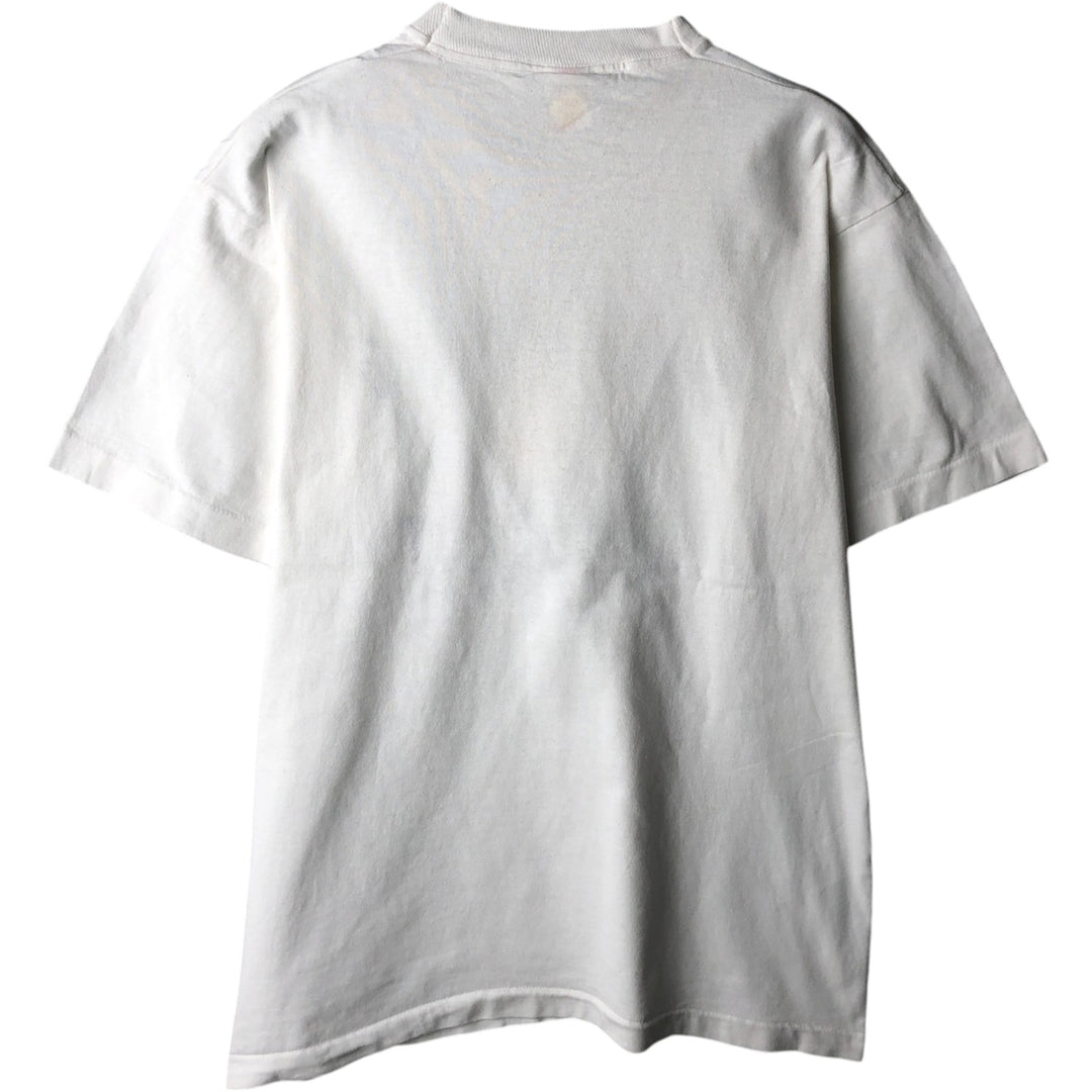 90'S Fruit of the Loom printed T-shirt, made in the USA, men's size L, vintage cotton white type Vintage Second Hand