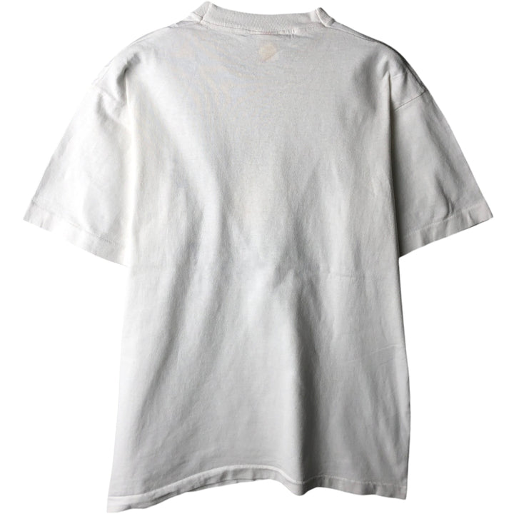 90'S Fruit of the Loom printed T-shirt, made in the USA, men's size L, vintage cotton white type Vintage Second Hand