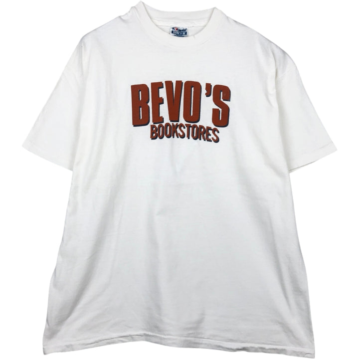 1980'S Hanes BEEFY-T Blue Tag Advertising T-Shirt, Made in USA, Men's XL equivalent, Vintage cotton white type Vintage Second Hand