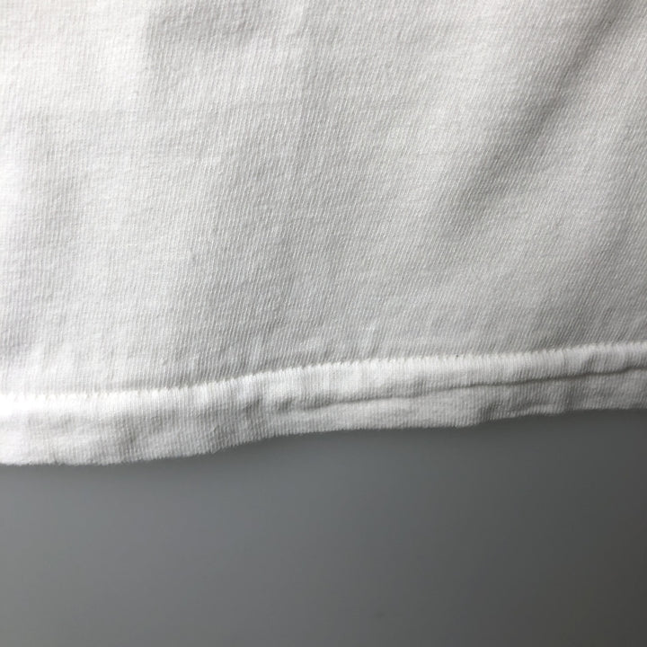 1980'S Hanes BEEFY-T Blue Tag Advertising T-Shirt, Made in USA, Men's XL equivalent, Vintage cotton white type Vintage Second Hand