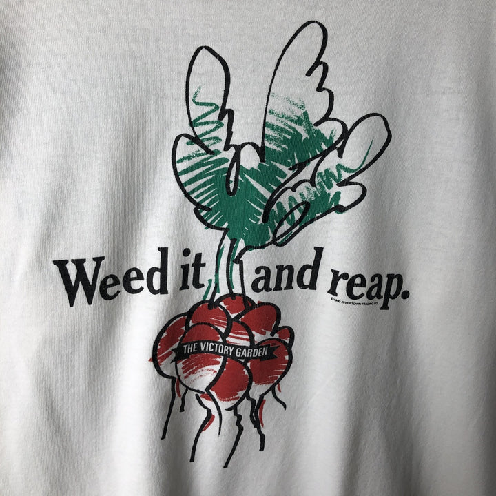 90'S Fruit of the Loom printed T-shirt, made in the USA, men's XL size, vintage cotton white type Vintage Second Hand