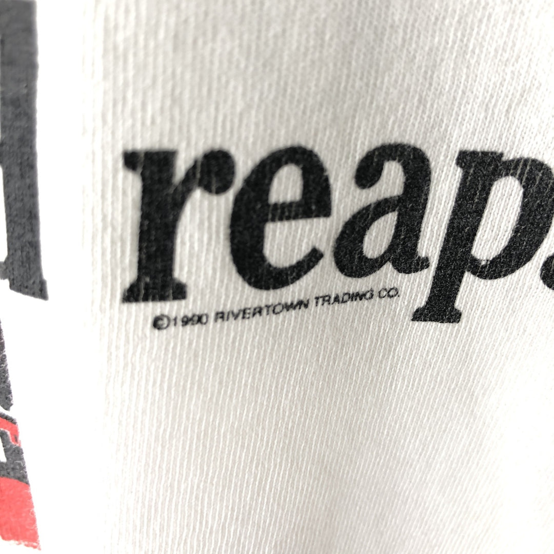 90'S Fruit of the Loom printed T-shirt, made in the USA, men's XL size, vintage cotton white type Vintage Second Hand