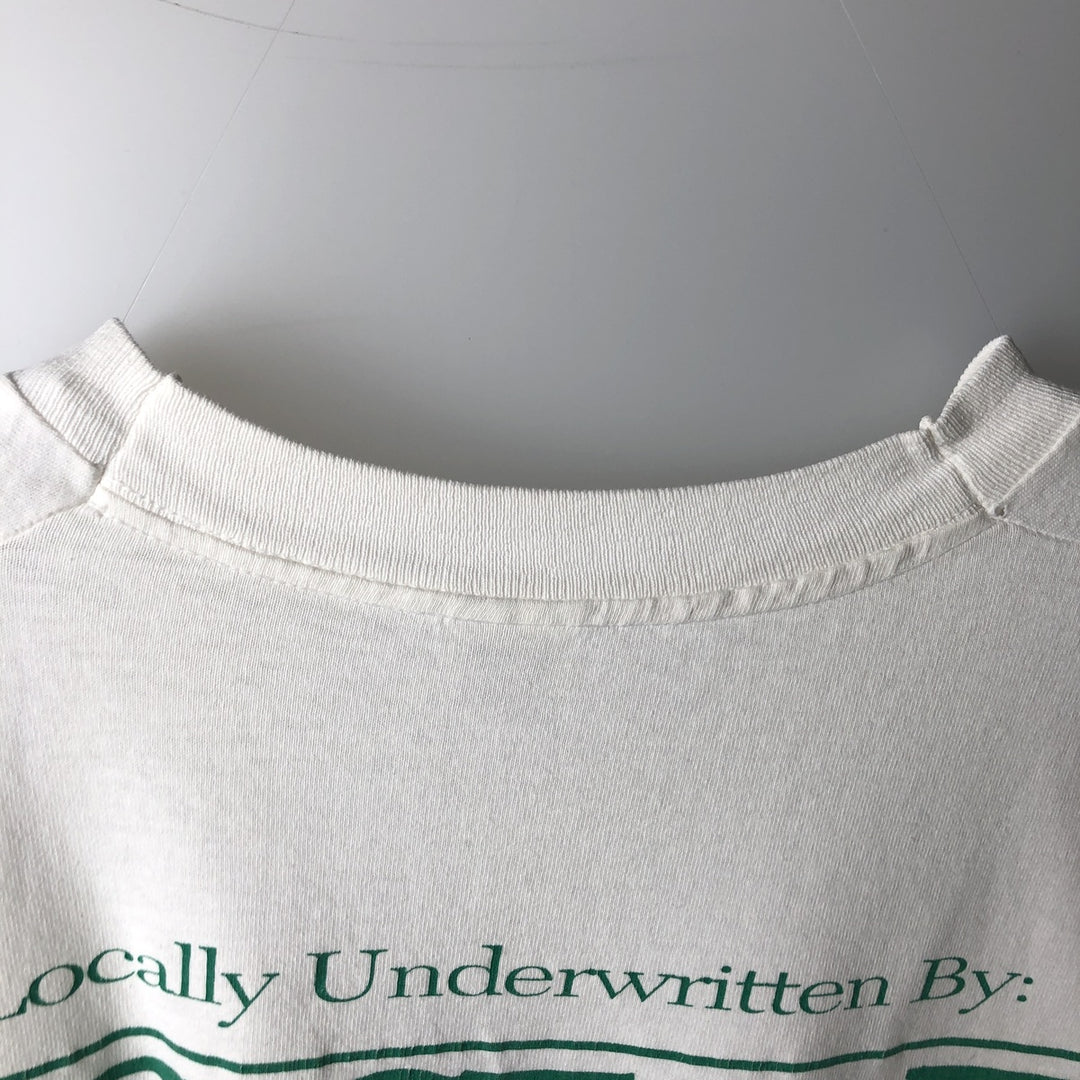 90'S Fruit of the Loom printed T-shirt, made in the USA, men's XL size, vintage cotton white type Vintage Second Hand