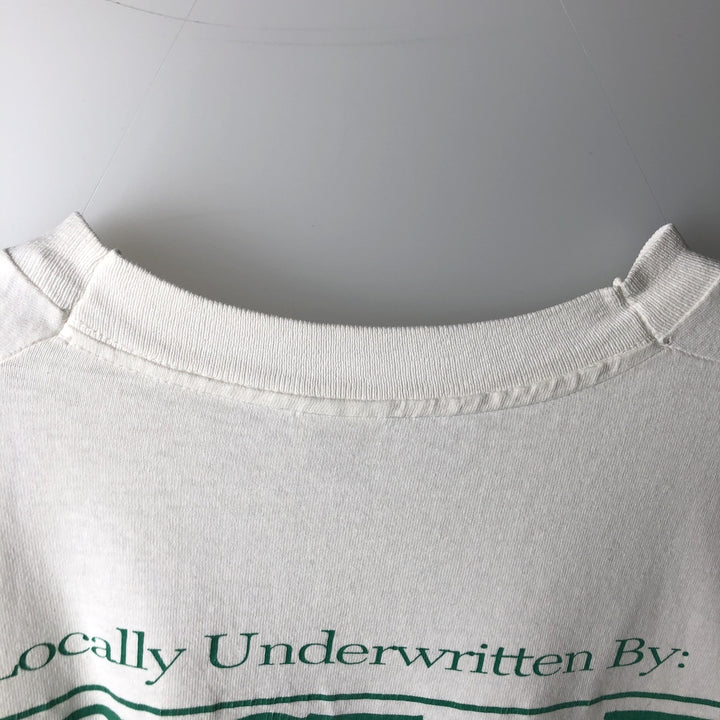 90'S Fruit of the Loom printed T-shirt, made in the USA, men's XL size, vintage cotton white type Vintage Second Hand