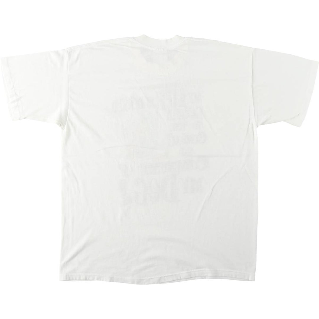80s-90'S Tect Dog Print Message T-Shirt, Made in USA, Men's Size L (Equivalent), Vintage polyester white type Vintage Second Hand