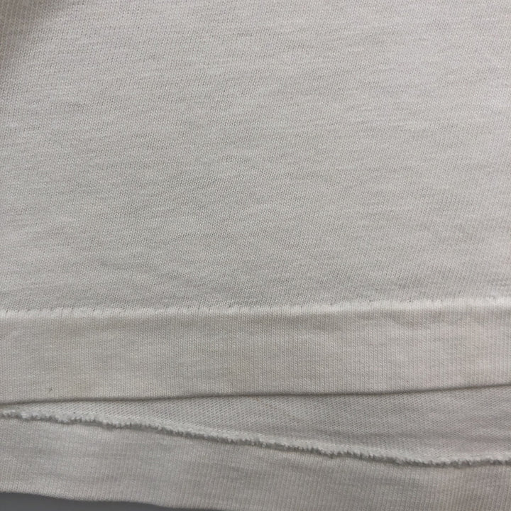 Vintage 80'S Hanes BEEFY-T Blue Tag Printed T-Shirt Made in USA Men's Size L cotton white type Vintage Second Hand