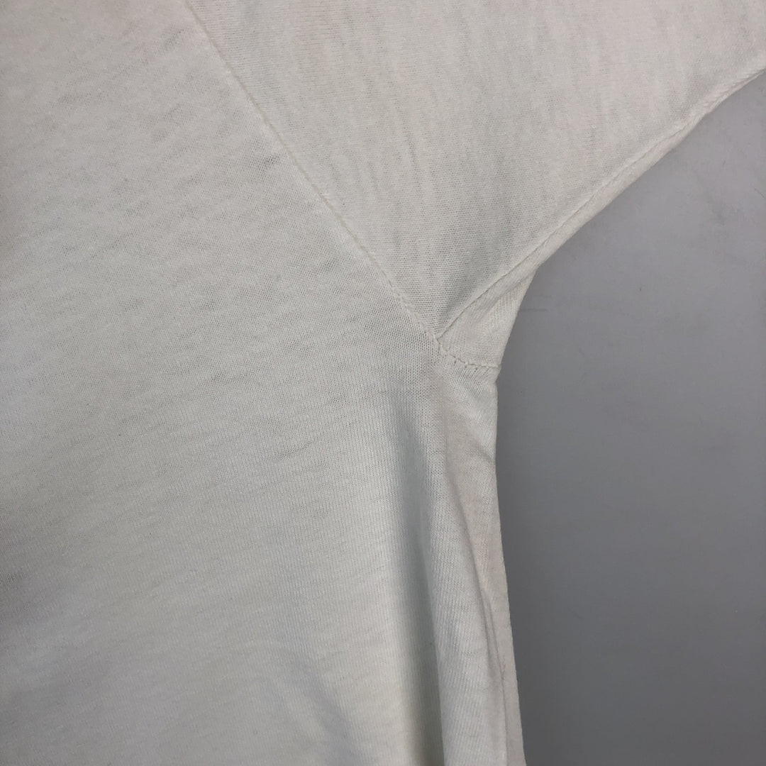 Vintage 80'S Hanes BEEFY-T Blue Tag Printed T-Shirt Made in USA Men's Size L cotton white type Vintage Second Hand