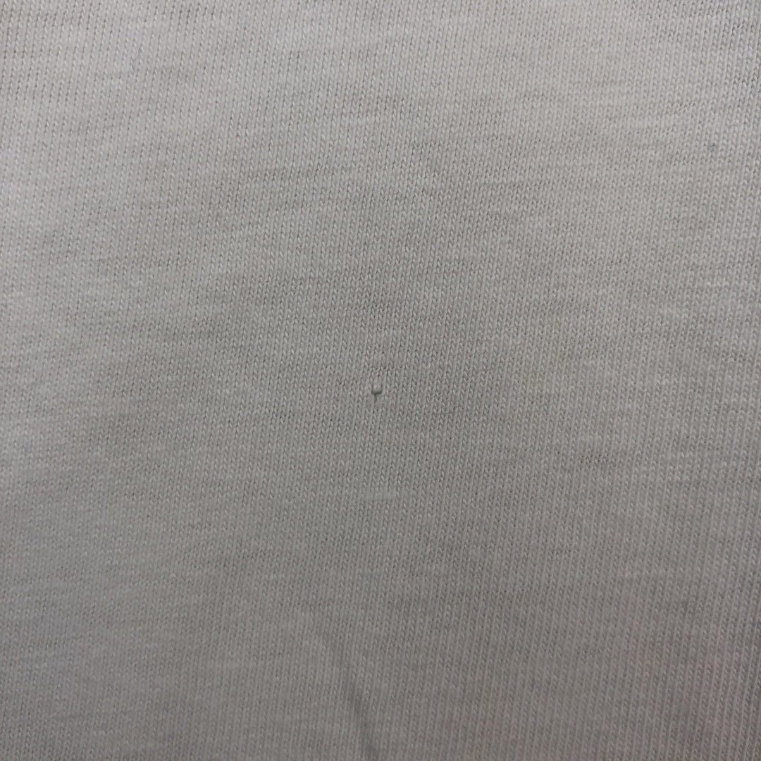 Vintage 80'S Hanes BEEFY-T Blue Tag Printed T-Shirt Made in USA Men's Size L cotton white type Vintage Second Hand